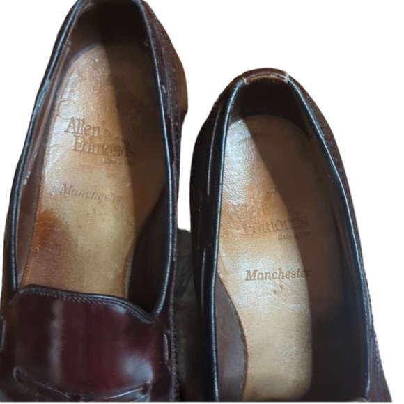 Allen Edmonds Manchester leather slip on tassel cordovan wing tip loafers Sz 9.5 - Picture 4 of 11